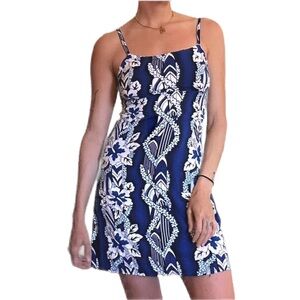 Tiki palm vintage mini dress